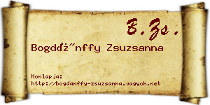 Bogdánffy Zsuzsanna névjegykártya